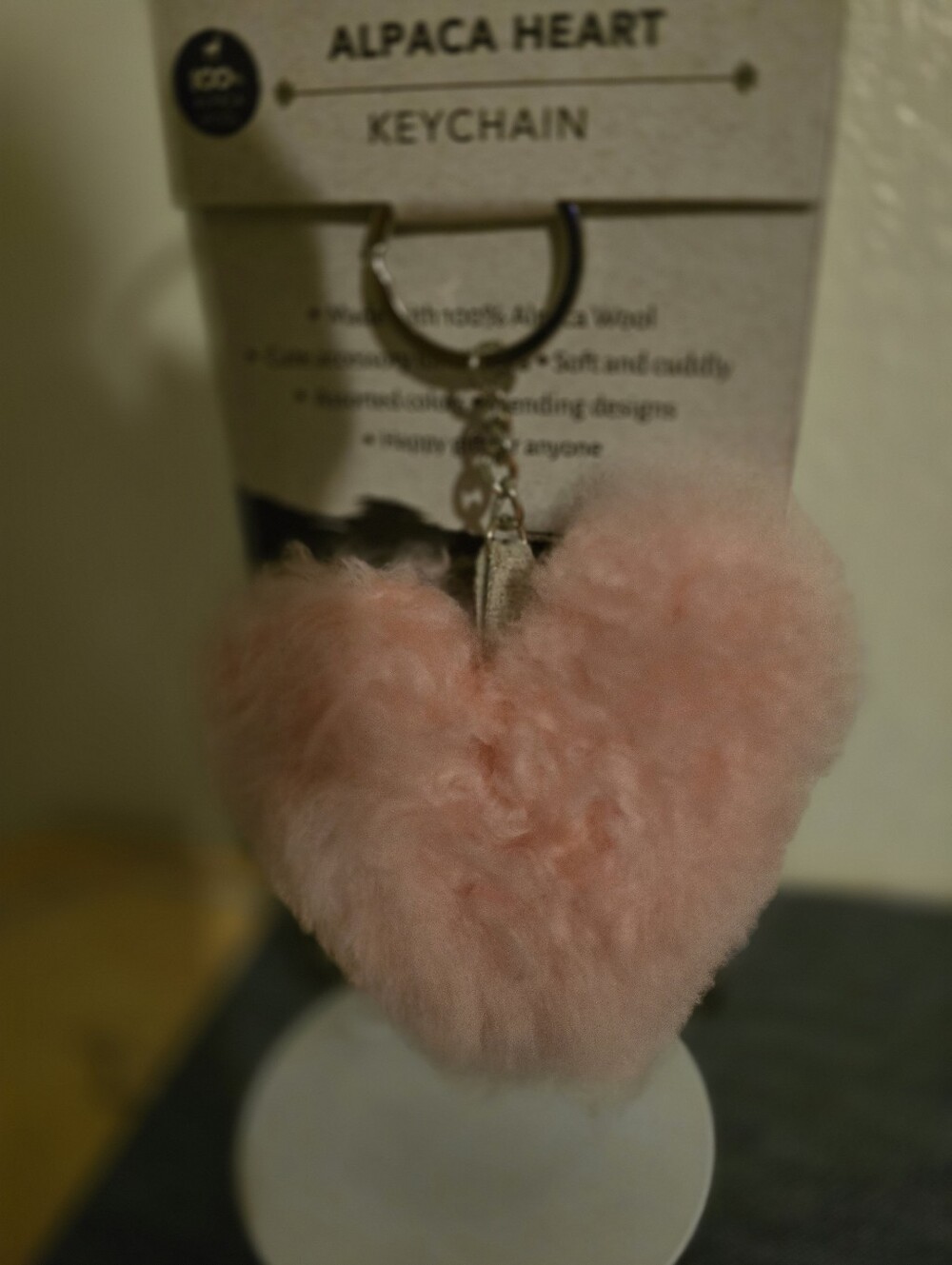 Alpaca Heart Key Chain